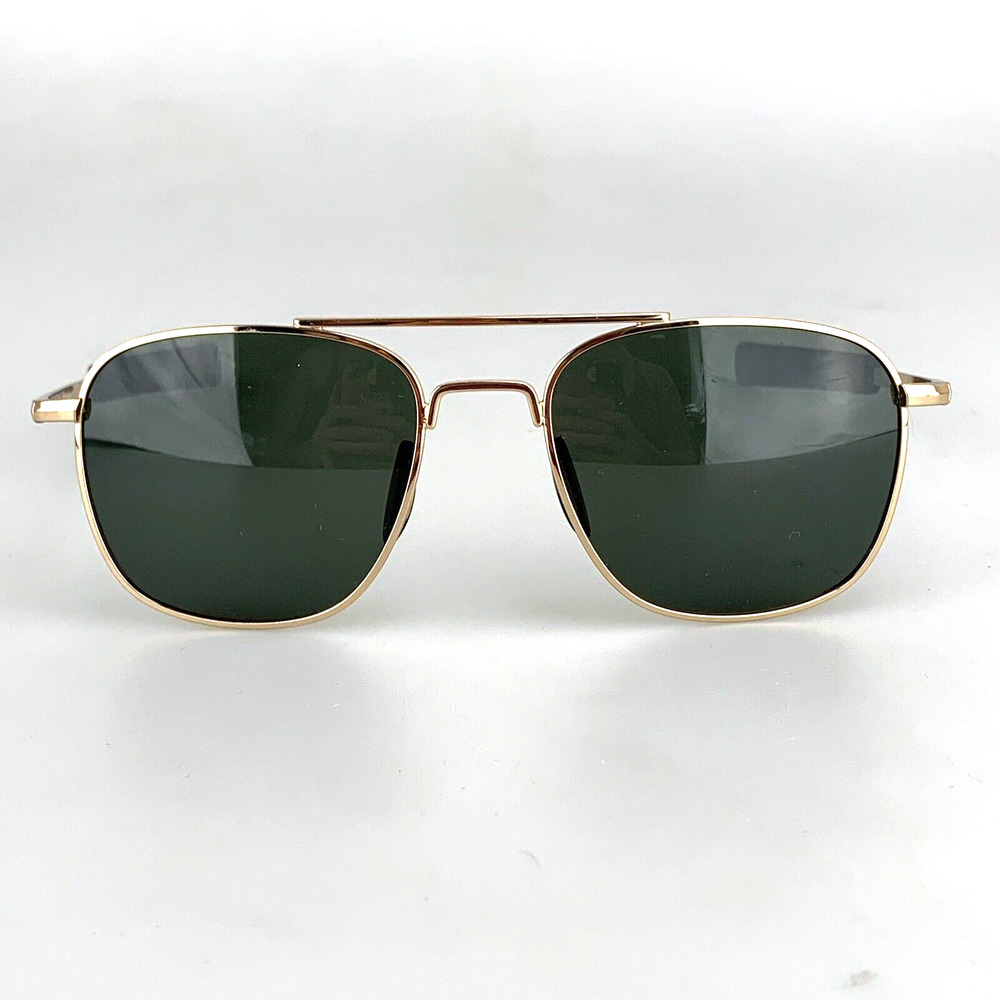Sungait Sunglasses mod. A285 Gold Aviator Shades Green Lenses Polarized